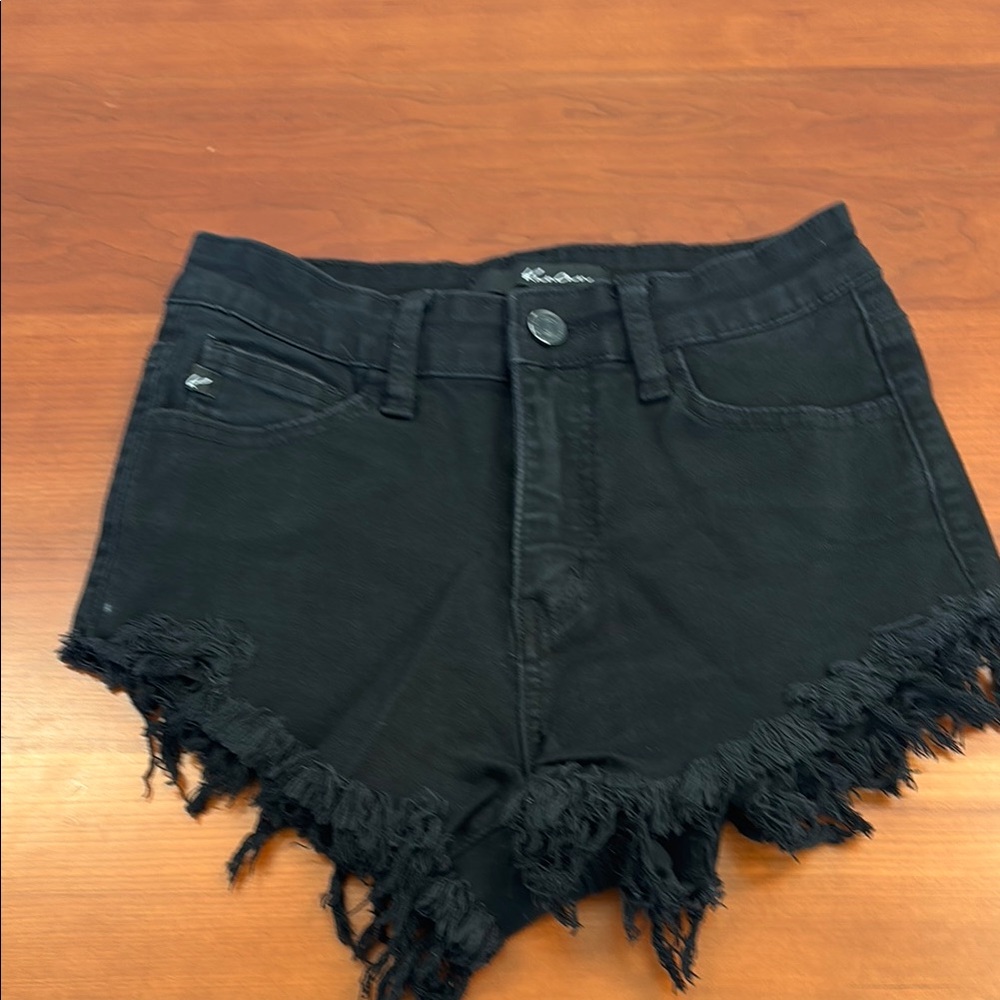 KanCan Black Casual Distressed Jean Shorts